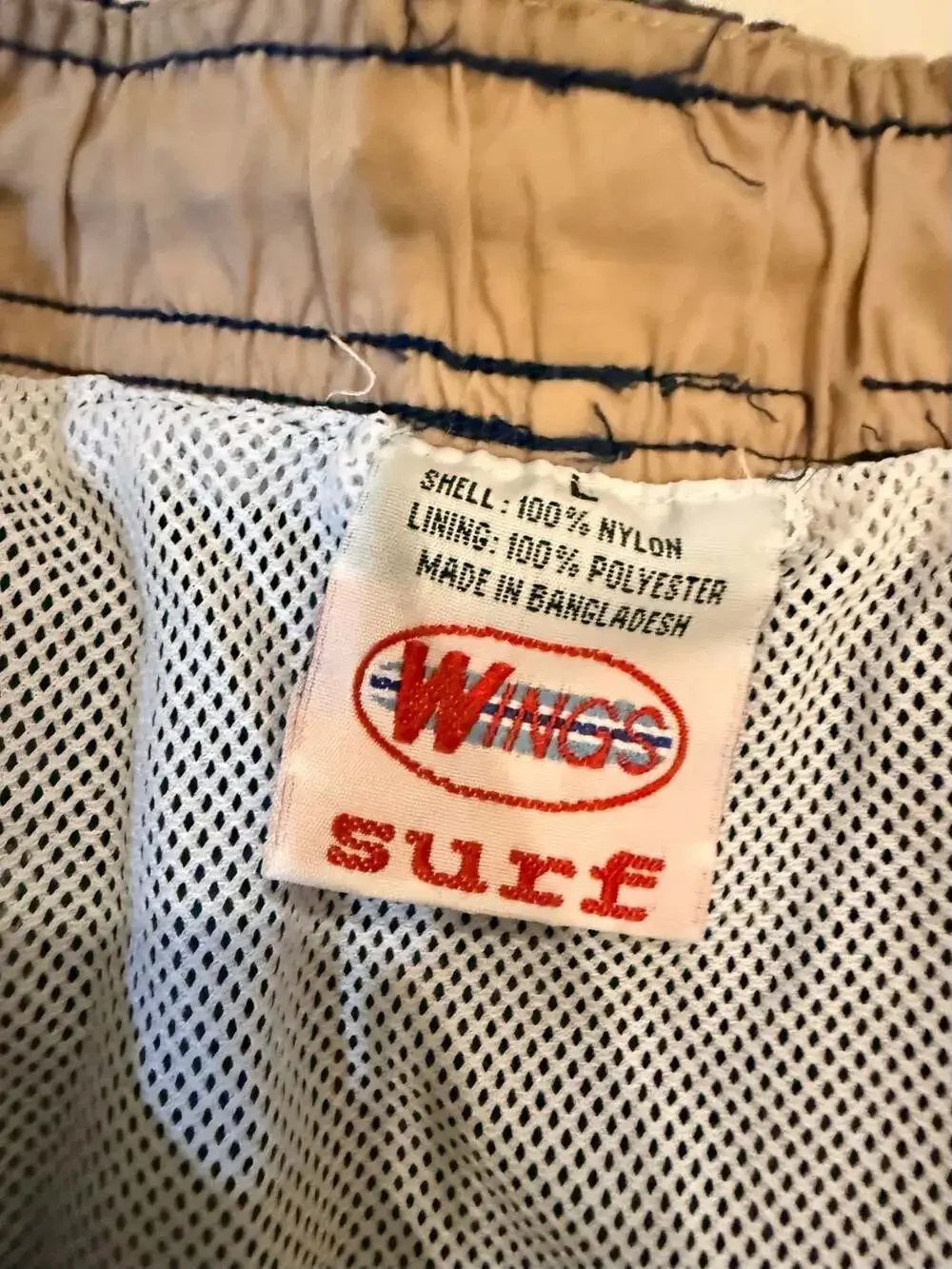 Vintage Le Tigre Drawstring Red Swim Trunks + Free Navy Pair